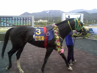 Khanui Jeguk in the Ilgan Sports Winner's Circle