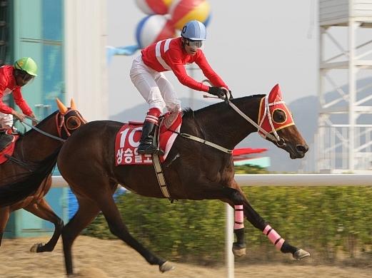 Sangseung Ilro and Eiki Nishimura win the KRA Cup Mile in 2009 (Pic: KRA)